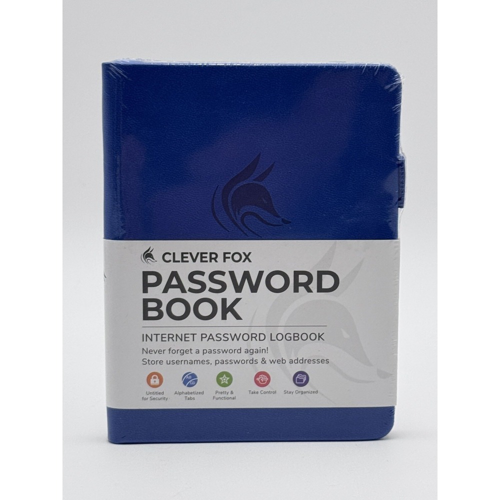 Clever Fox Password Book W/ Tabs Internet Address and Password Organizer Log 6in